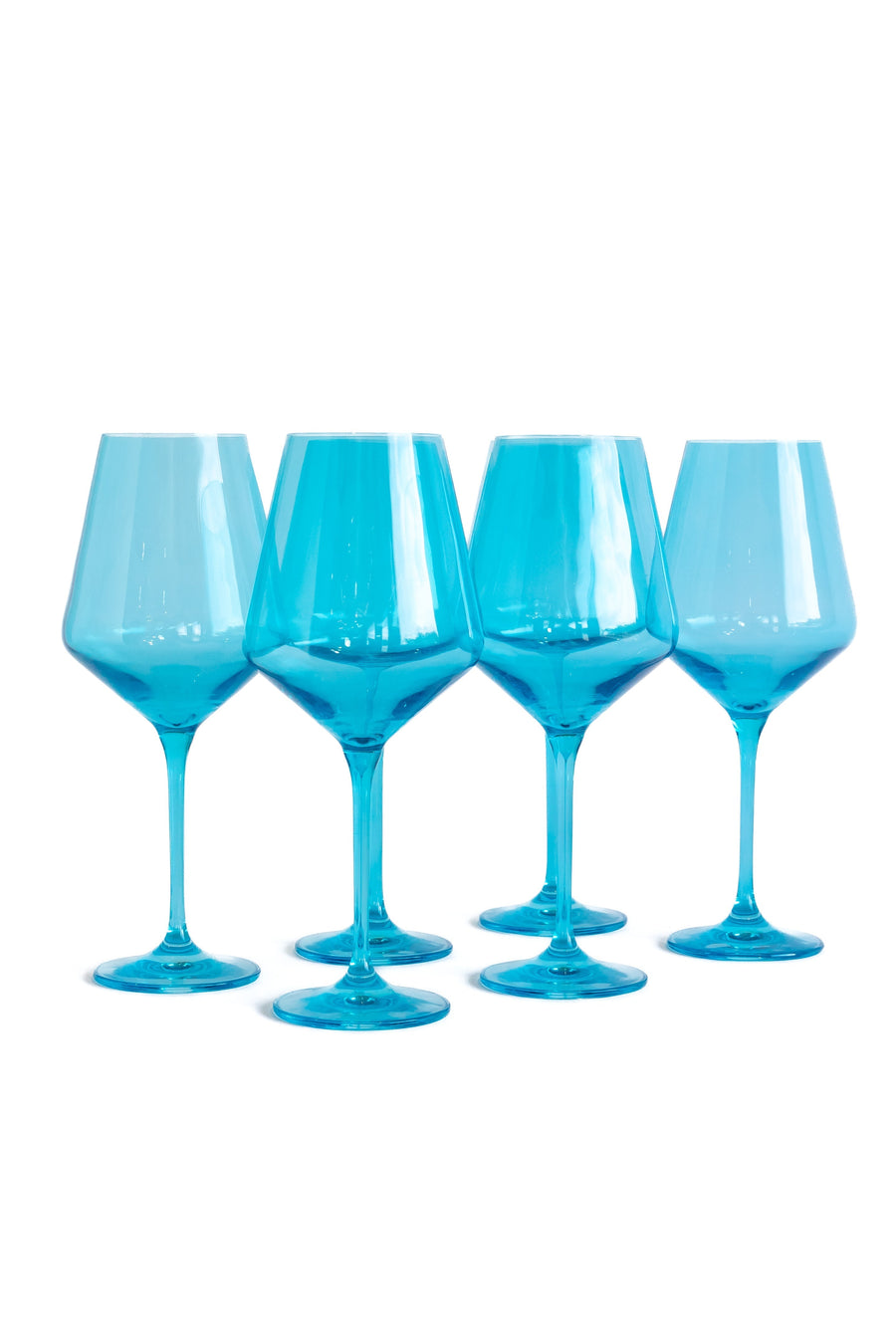Colored Wine Stemware - Set of 6 {Ocean Blue}