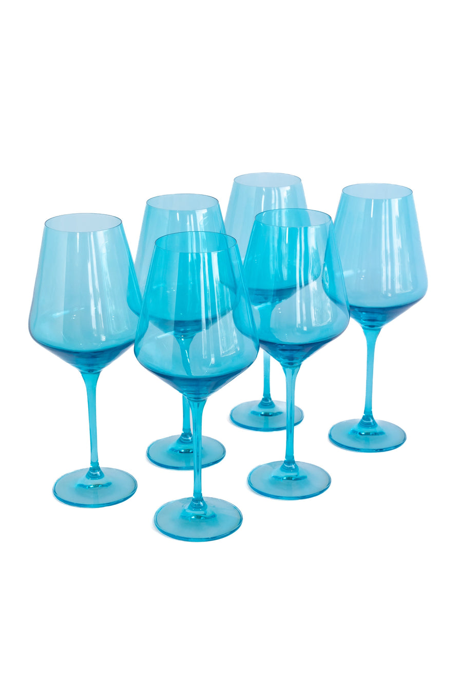 Colored Wine Stemware - Set of 6 {Ocean Blue}