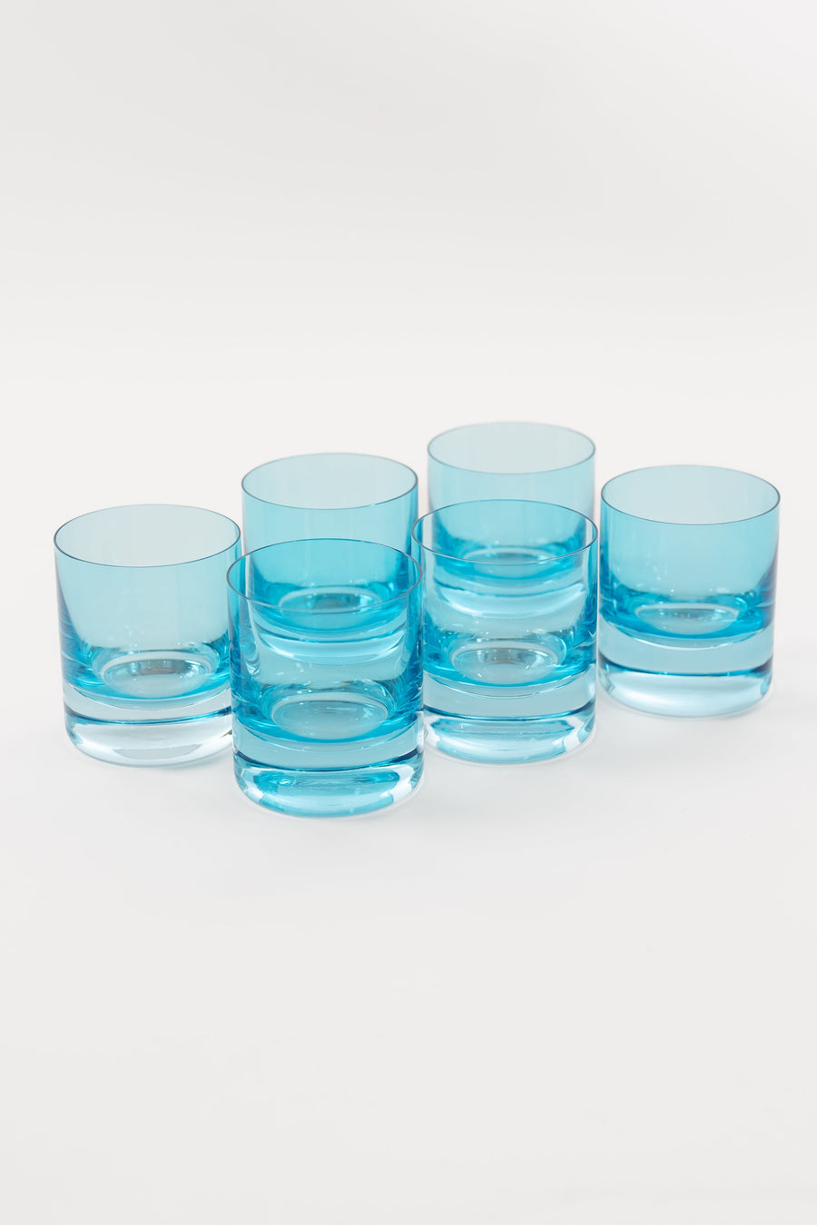 Colored Rocks Glass - Set of 6 {Ocean Blue}