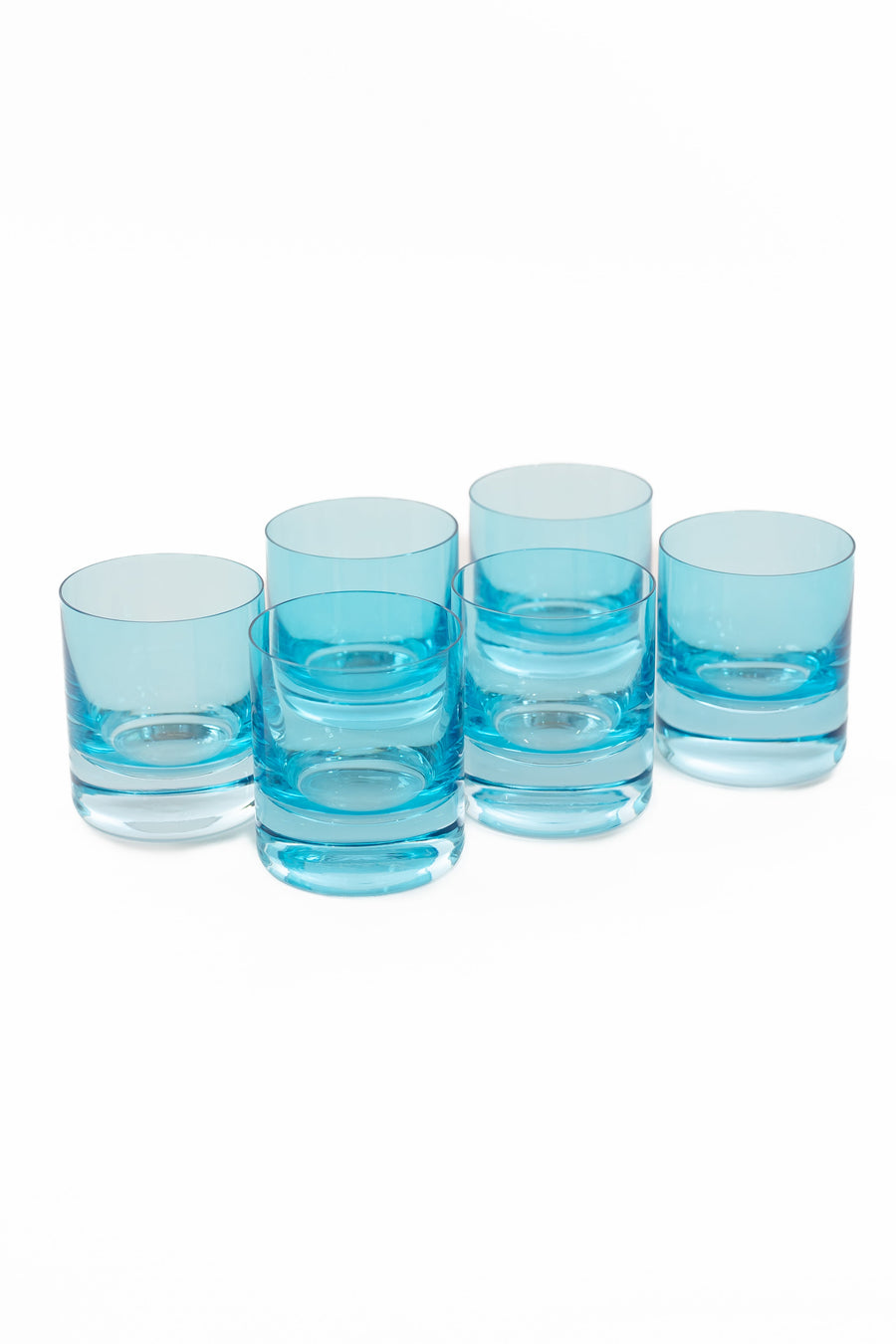 Colored Rocks Glass - Set of 6 {Ocean Blue}