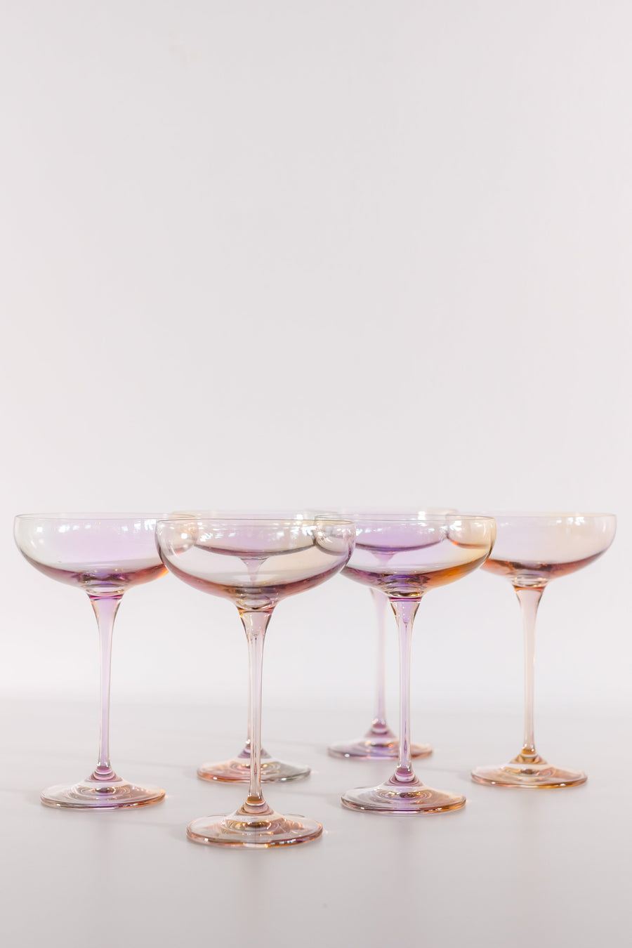 Colored Champagne Coupe Stemware - Set of 6 {Iridescent}