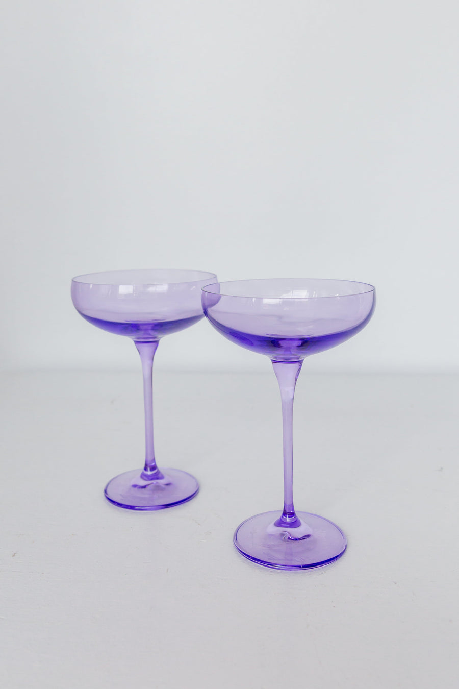 Colored Champagne Coupe Stemware - Set of 2 {Lavender}