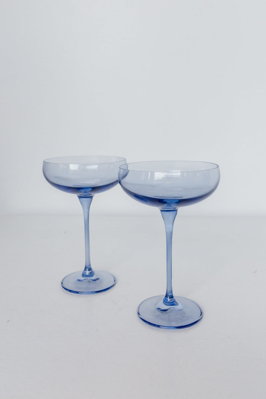 Colored Champagne Coupe Stemware - Set of 2 {Cobalt Blue}