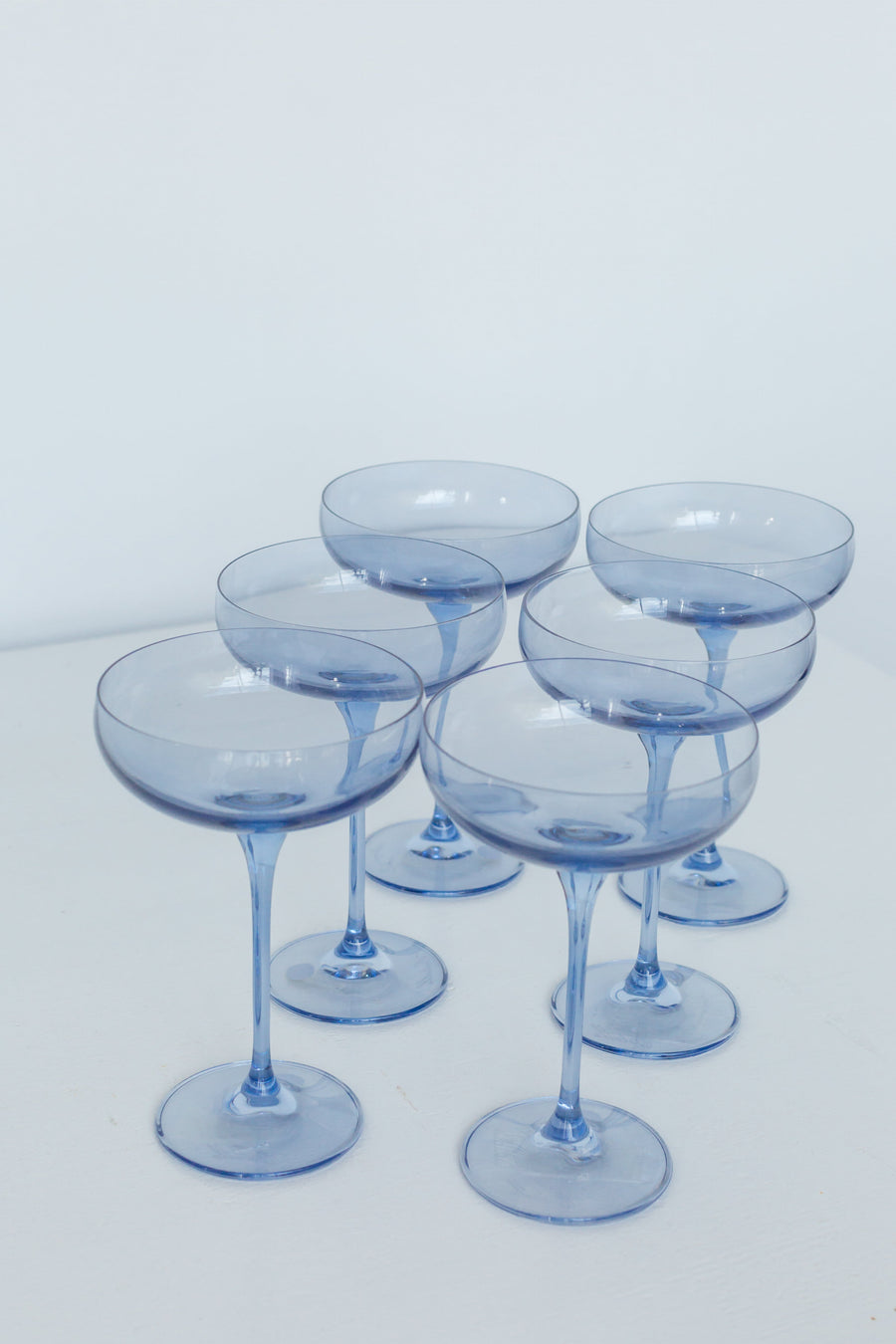 Colored Champagne Coupe Stemware - Set of 6 {Cobalt Blue}