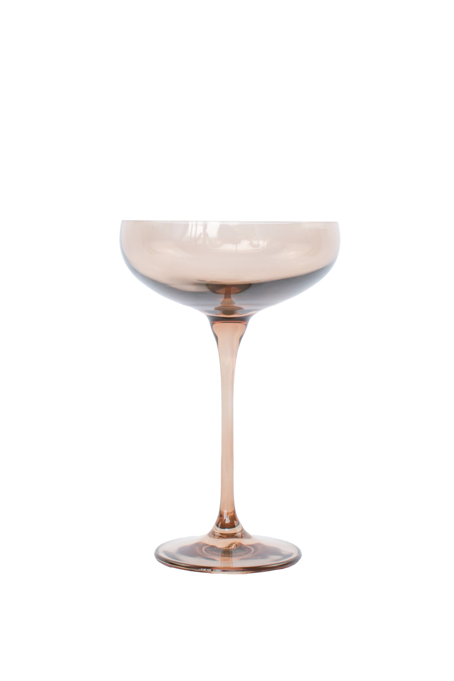 Colored Champagne Coupe Stemware - Set of 6 {Mocha Mousse (Our Amber Smoke)}