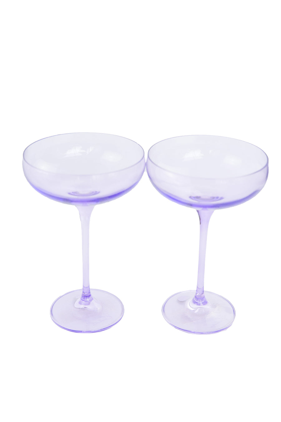 Colored Champagne Coupe Stemware - Set of 2 {Lavender}