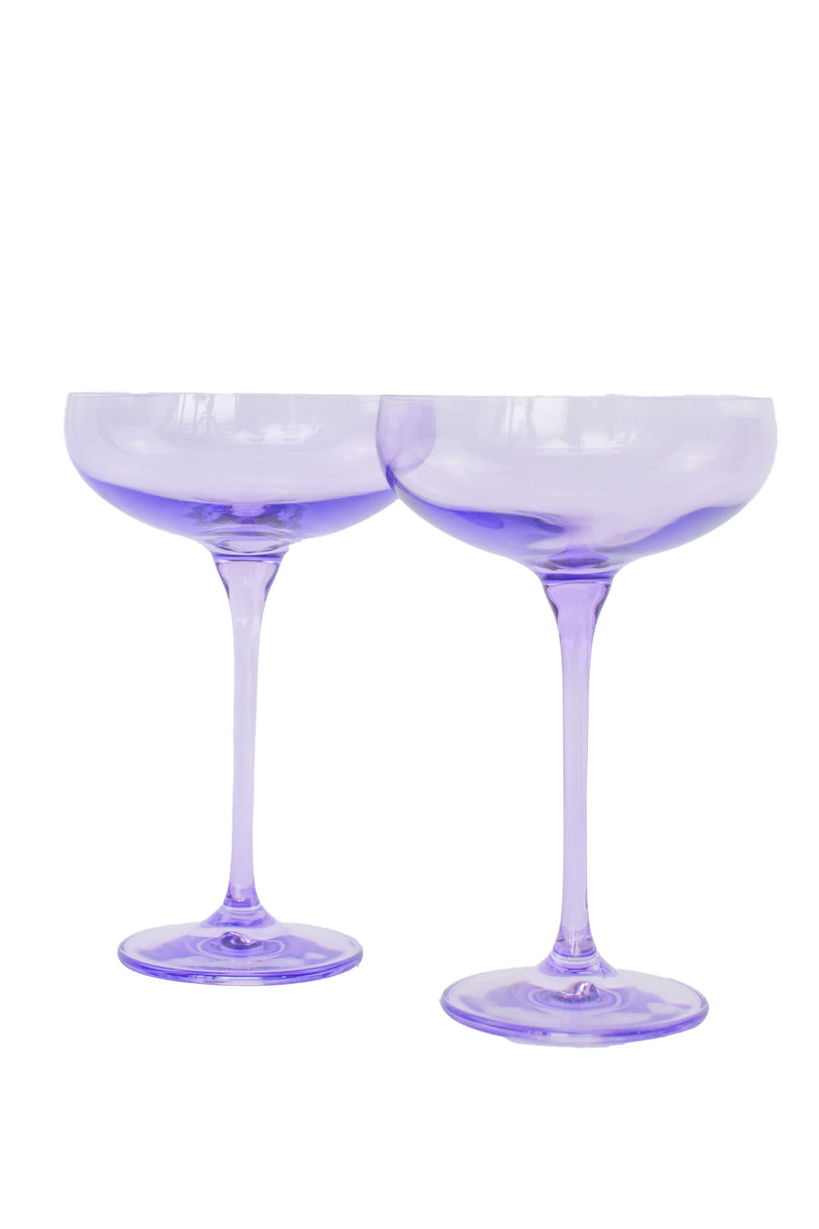 Colored Champagne Coupe Stemware - Set of 2 {Lavender}