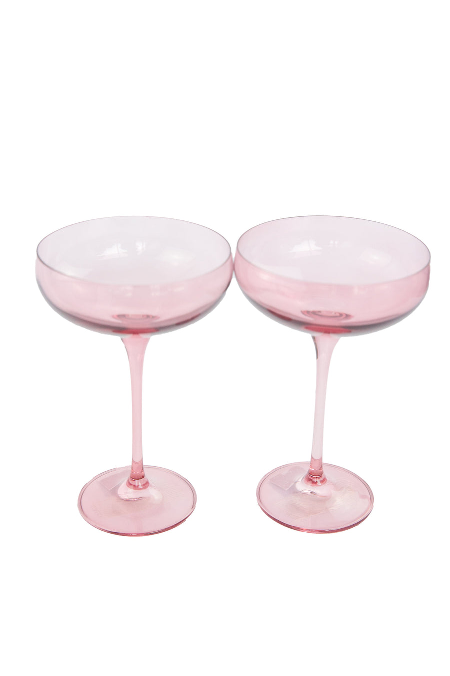 Colored Champagne Coupe Stemware - Set of 2 {Rose}