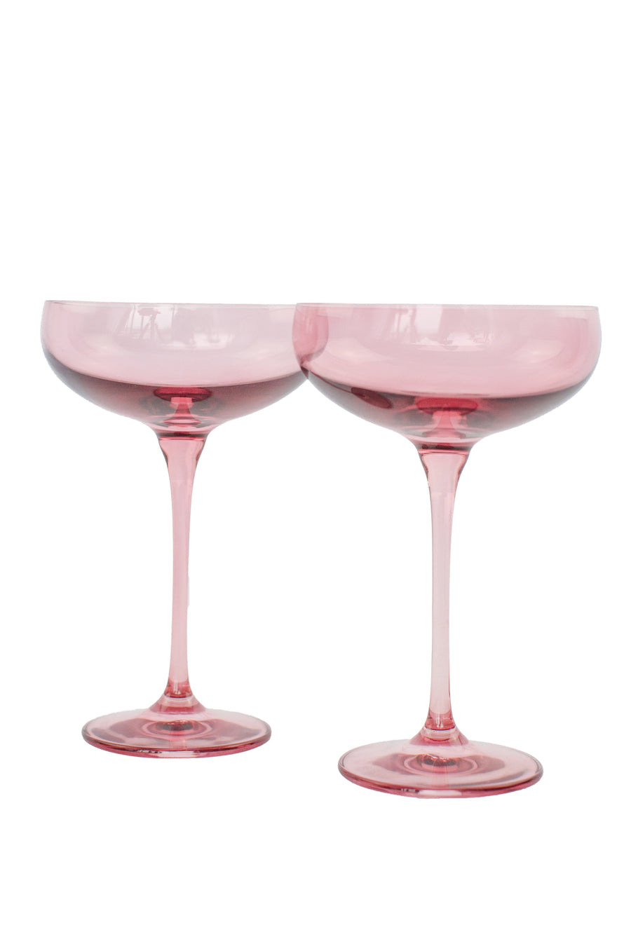 Colored Champagne Coupe Stemware - Set of 2 {Rose}