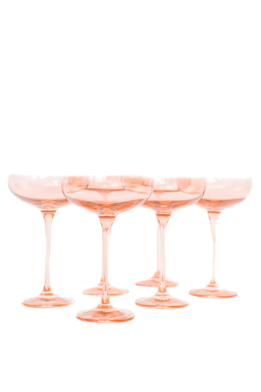 Colored Champagne Coupe Stemware - Set of 6 {Blush Pink}