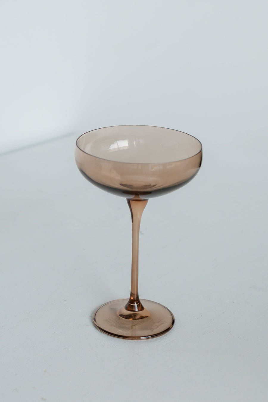 Colored Champagne Coupe Stemware - Set of 6 {Mocha Mousse (Our Amber Smoke)}