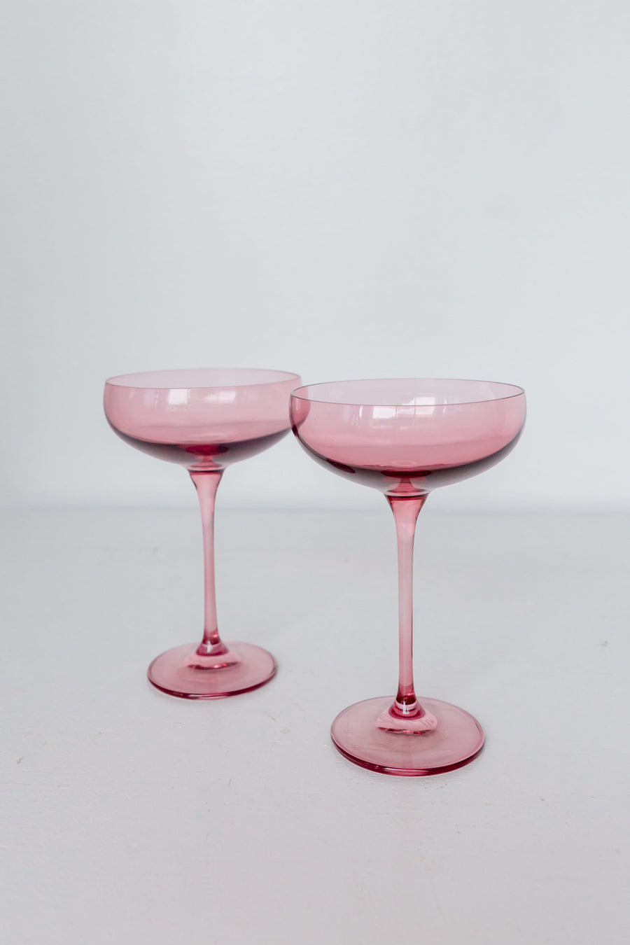 Colored Champagne Coupe Stemware - Set of 2 {Rose}