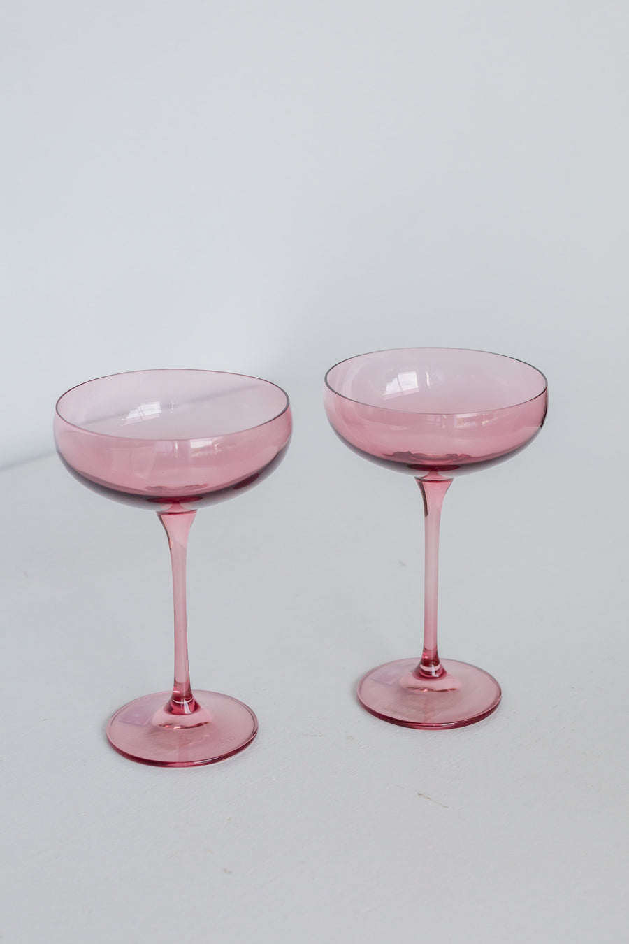 Colored Champagne Coupe Stemware - Set of 2 {Rose}
