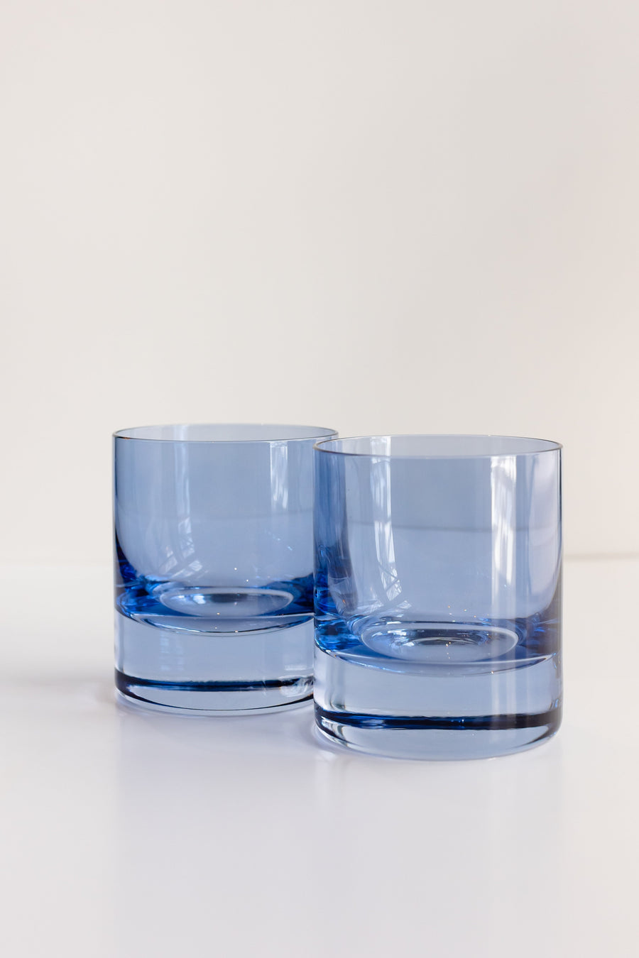 Colored Rocks Glass -  Set of 2 {Cobalt Blue}