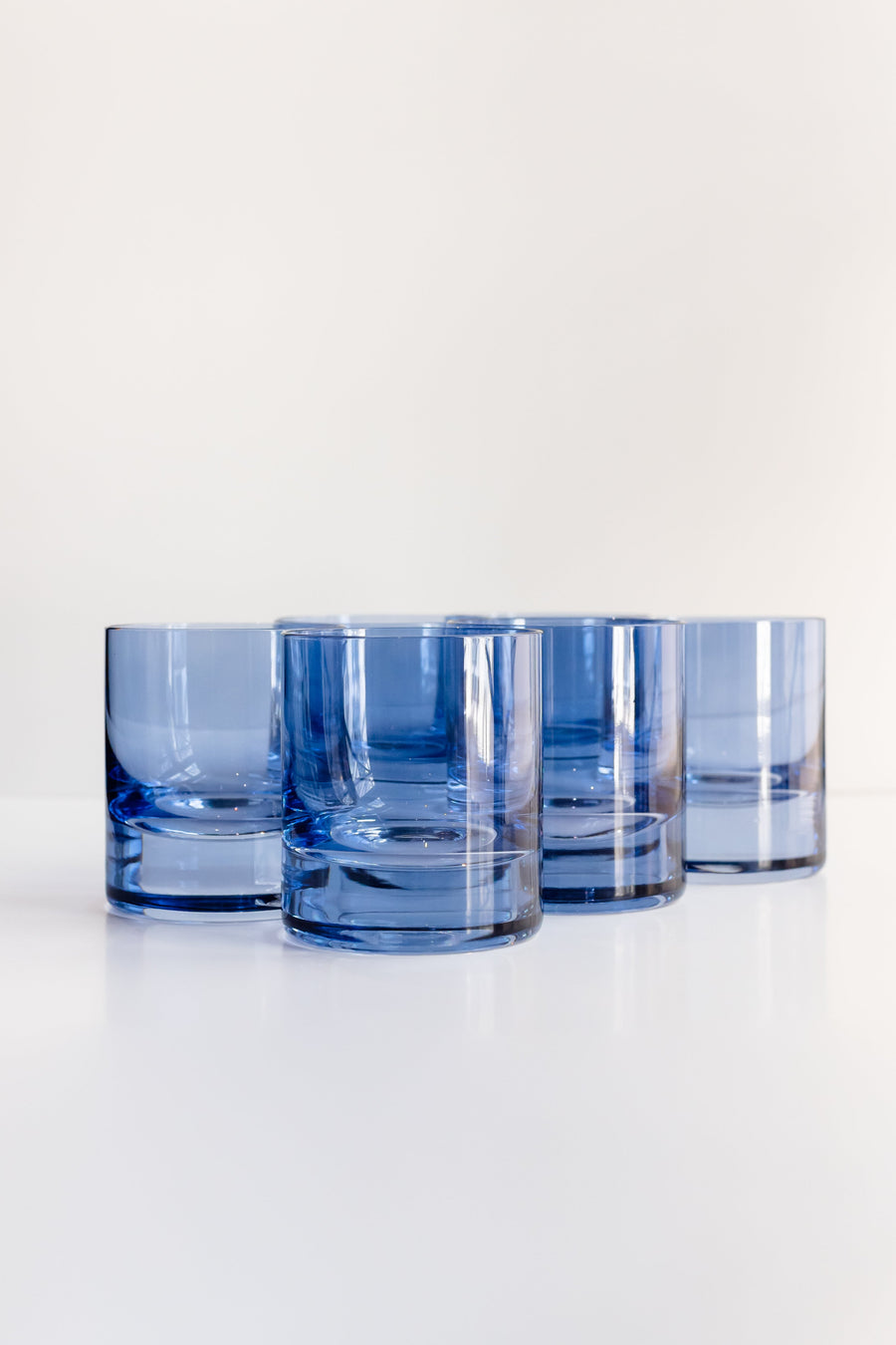 Colored Rocks Glass - Set of 6 {Cobalt Blue}