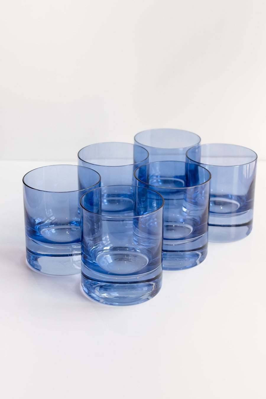 Colored Rocks Glass - Set of 6 {Cobalt Blue}