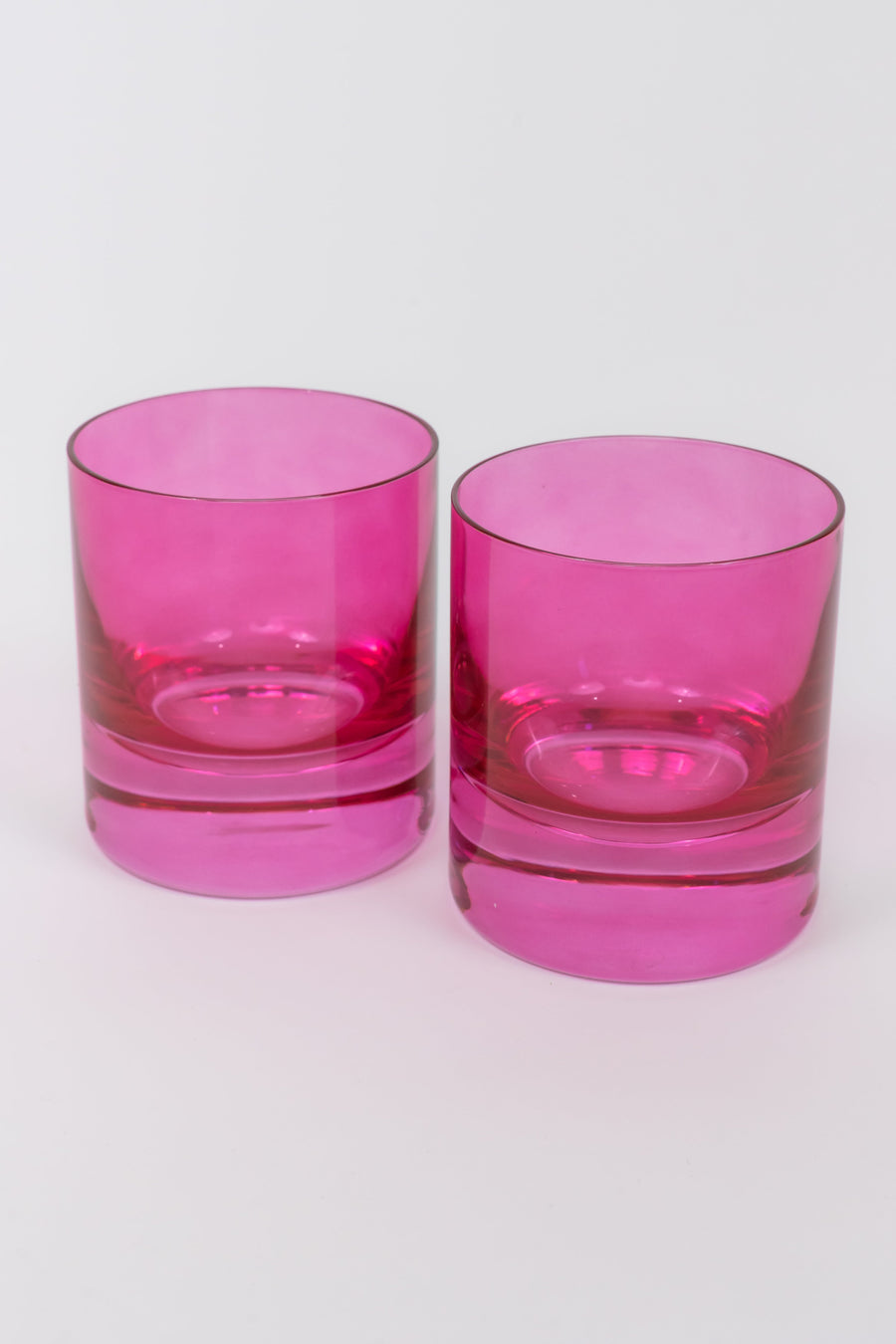 Colored Rocks Glass - Set of 2 {Fuchsia}