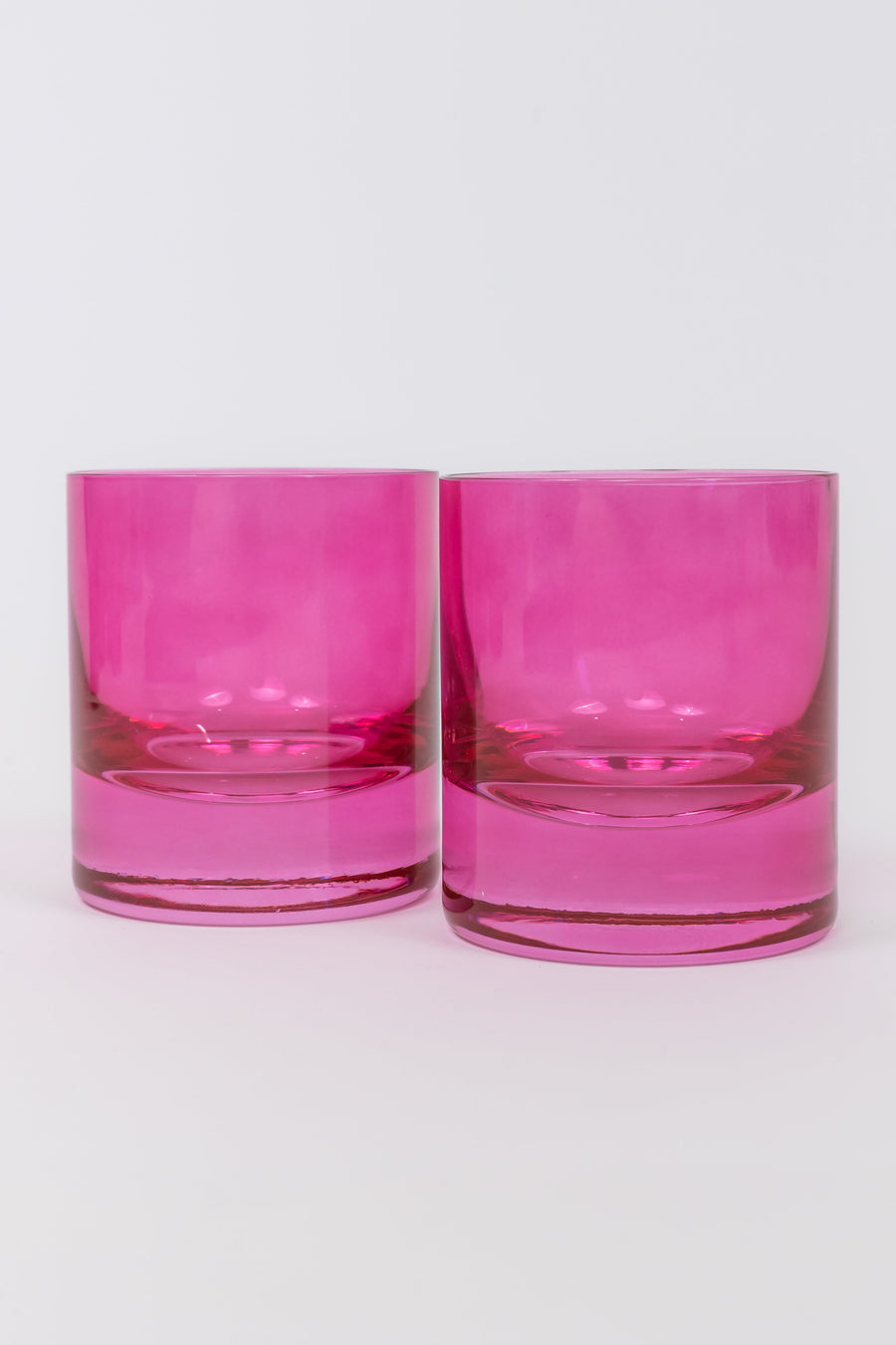 Colored Rocks Glass - Set of 2 {Fuchsia}