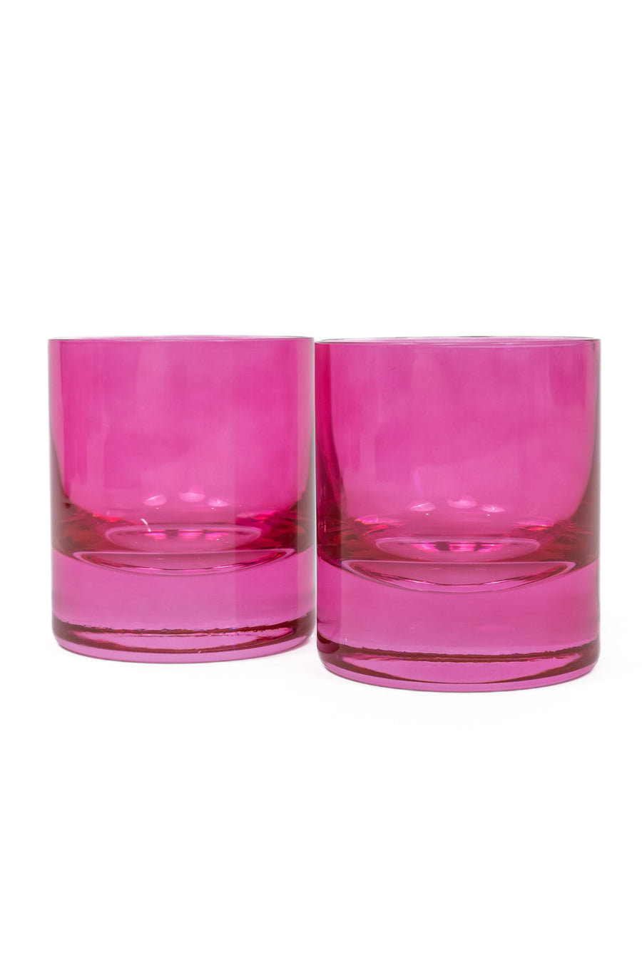 Colored Rocks Glass - Set of 2 {Fuchsia}