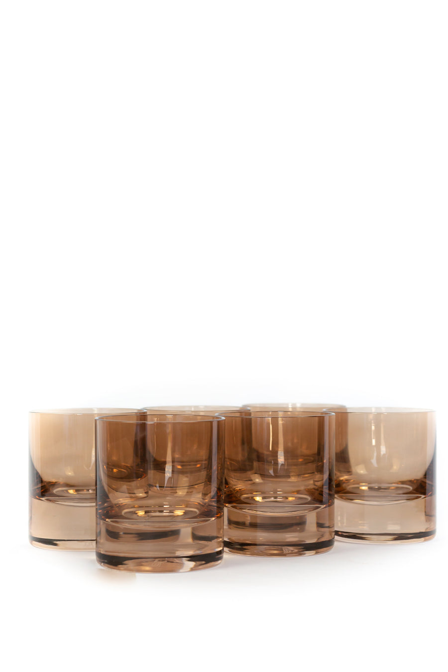 Colored Rocks Glass - Set of 6 {Mocha Mousse (Our Amber Smoke)}
