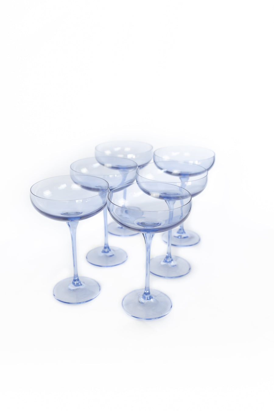 Colored Champagne Coupe Stemware - Set of 6 {Cobalt Blue}