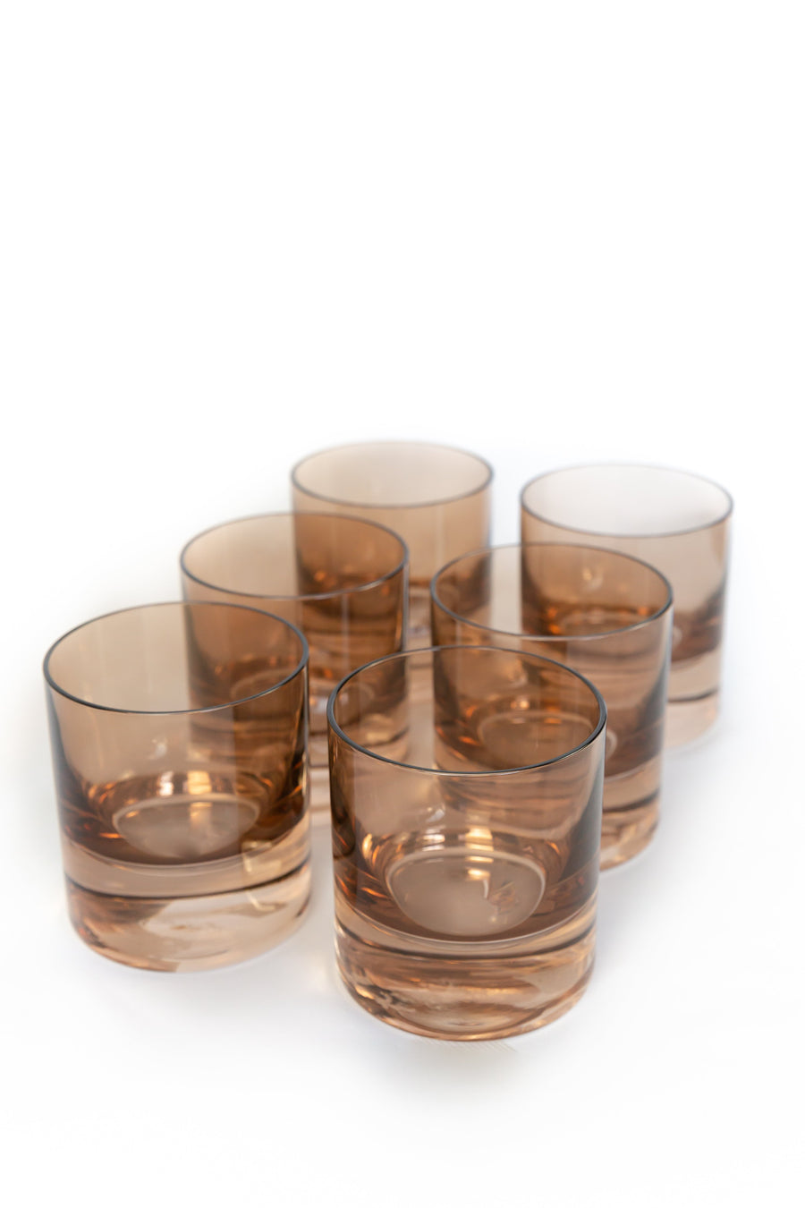 Colored Rocks Glass - Set of 6 {Mocha Mousse (Our Amber Smoke)}