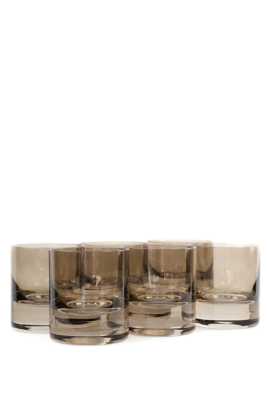 Colored Rocks Glass - Set of 6 {Gray Smoke}