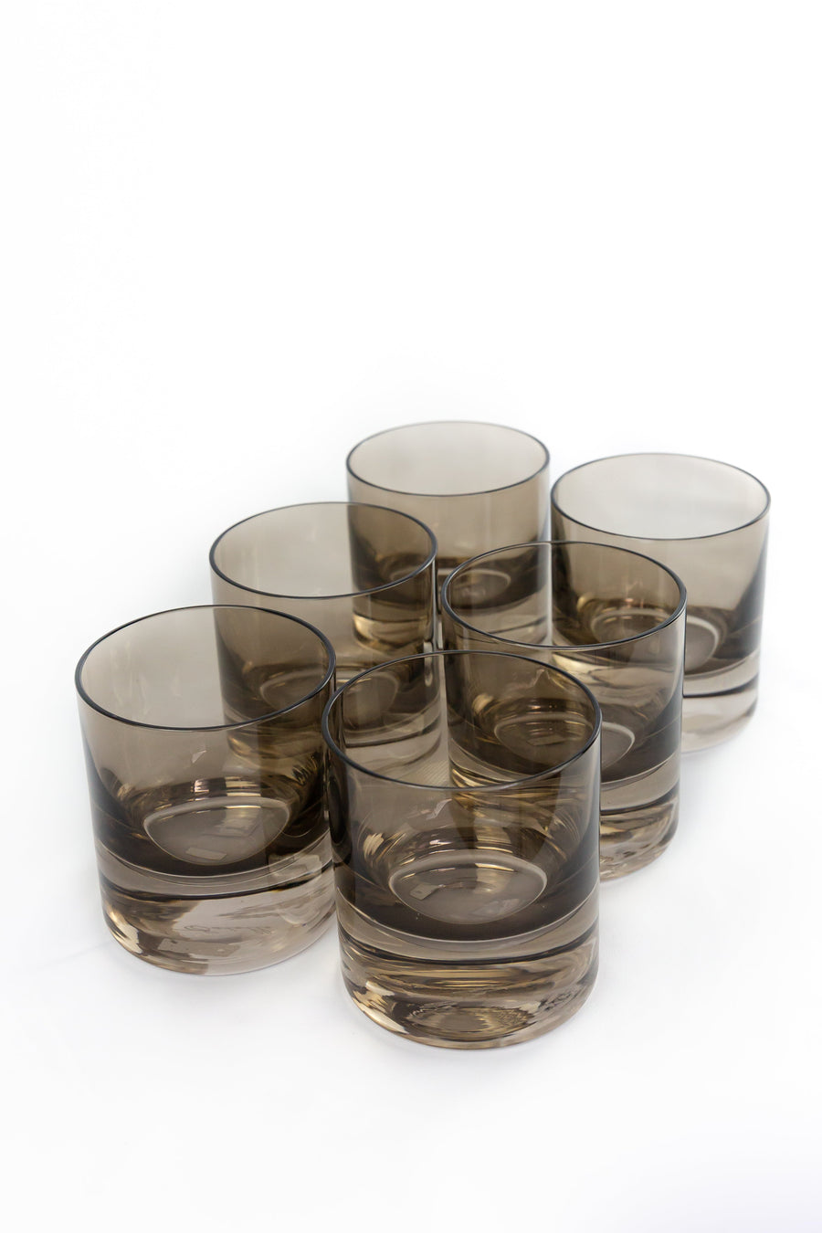 Colored Rocks Glass - Set of 6 {Gray Smoke}