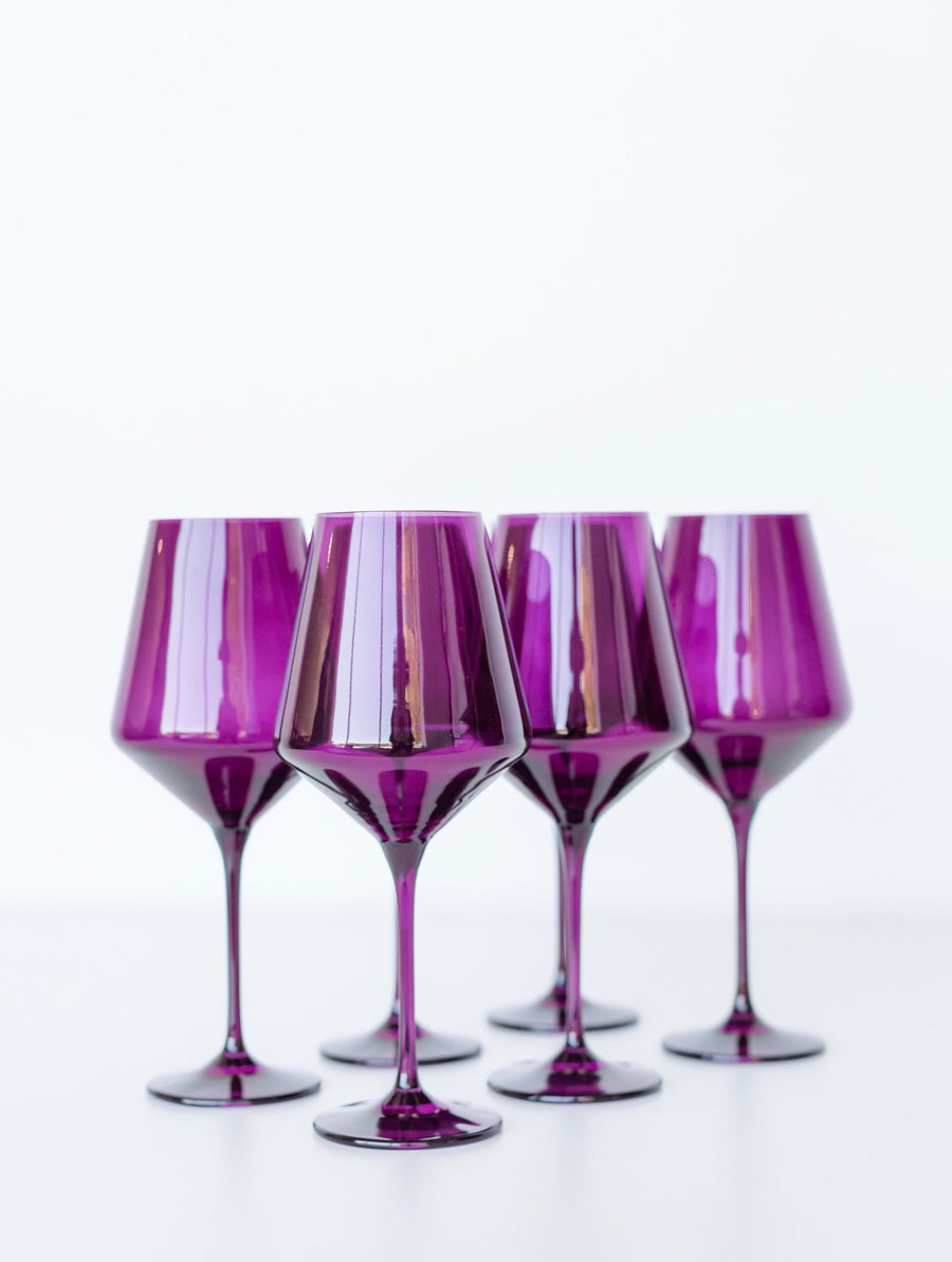 Colored Wine Stemware - Set of 6 {Amethyst}