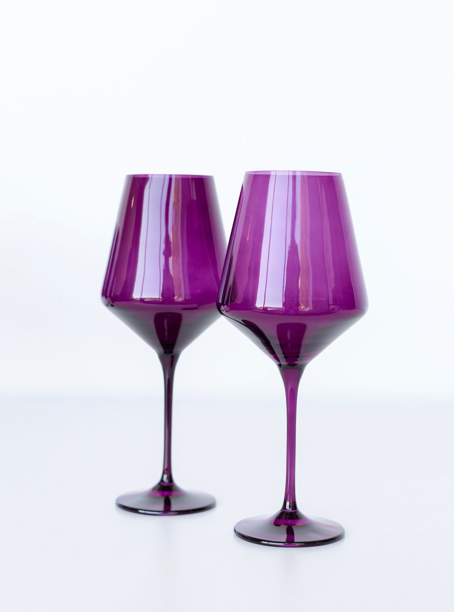 Colored Wine Stemware - Set of 2 {Amethyst}