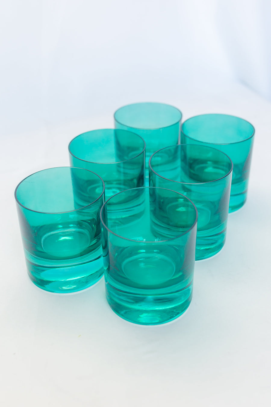 Colored Rocks Glass - Set of 6 {Emerald Green}