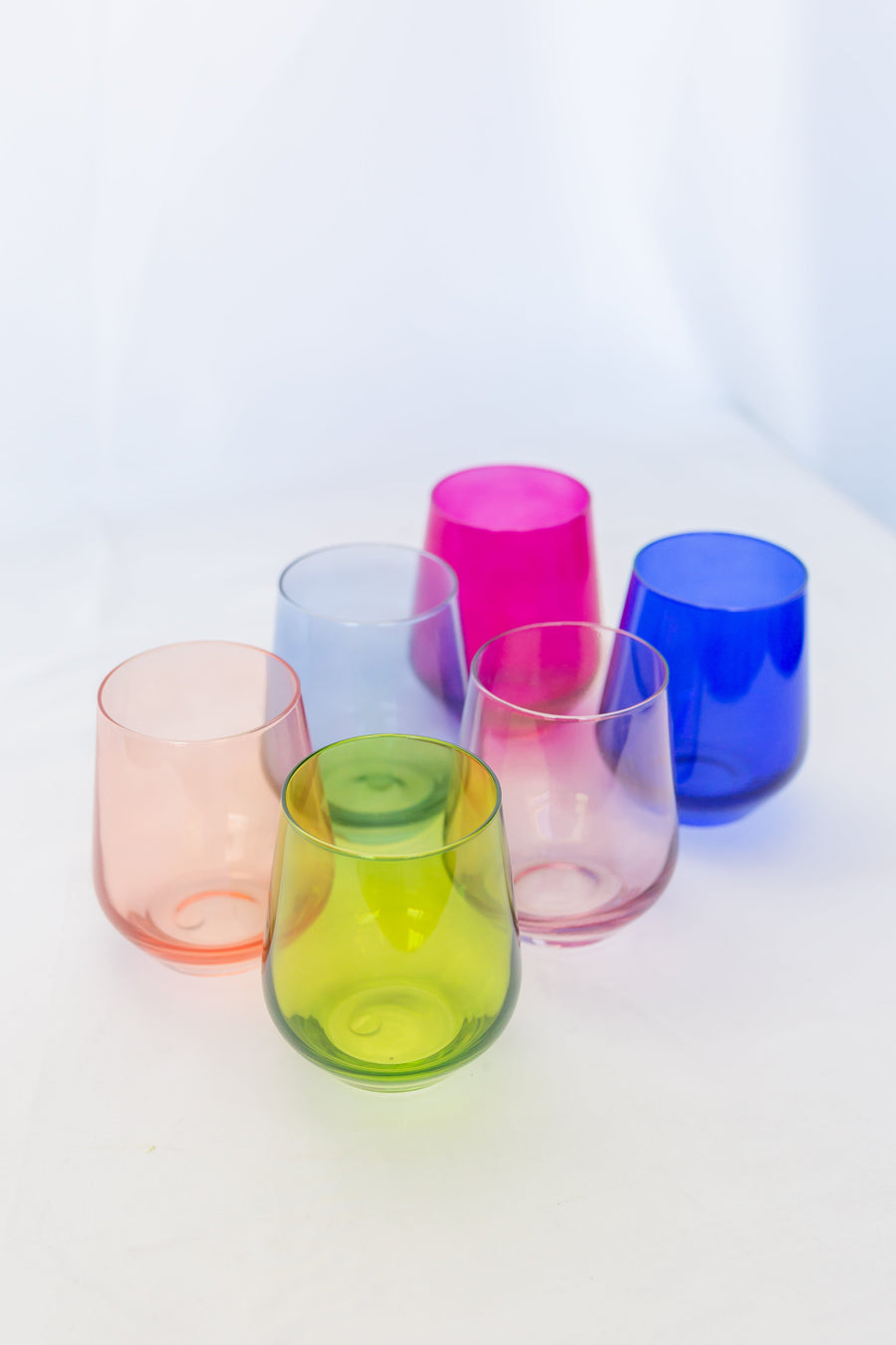 Colored Wine Stemless Set of 6 (Mixed Set)