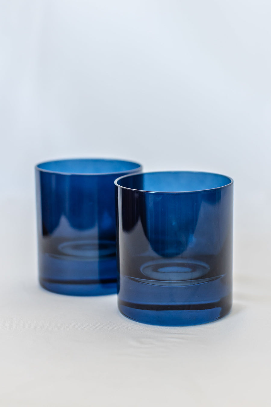 Colored Rocks Glass -  Set of 2 {Midnight Blue}