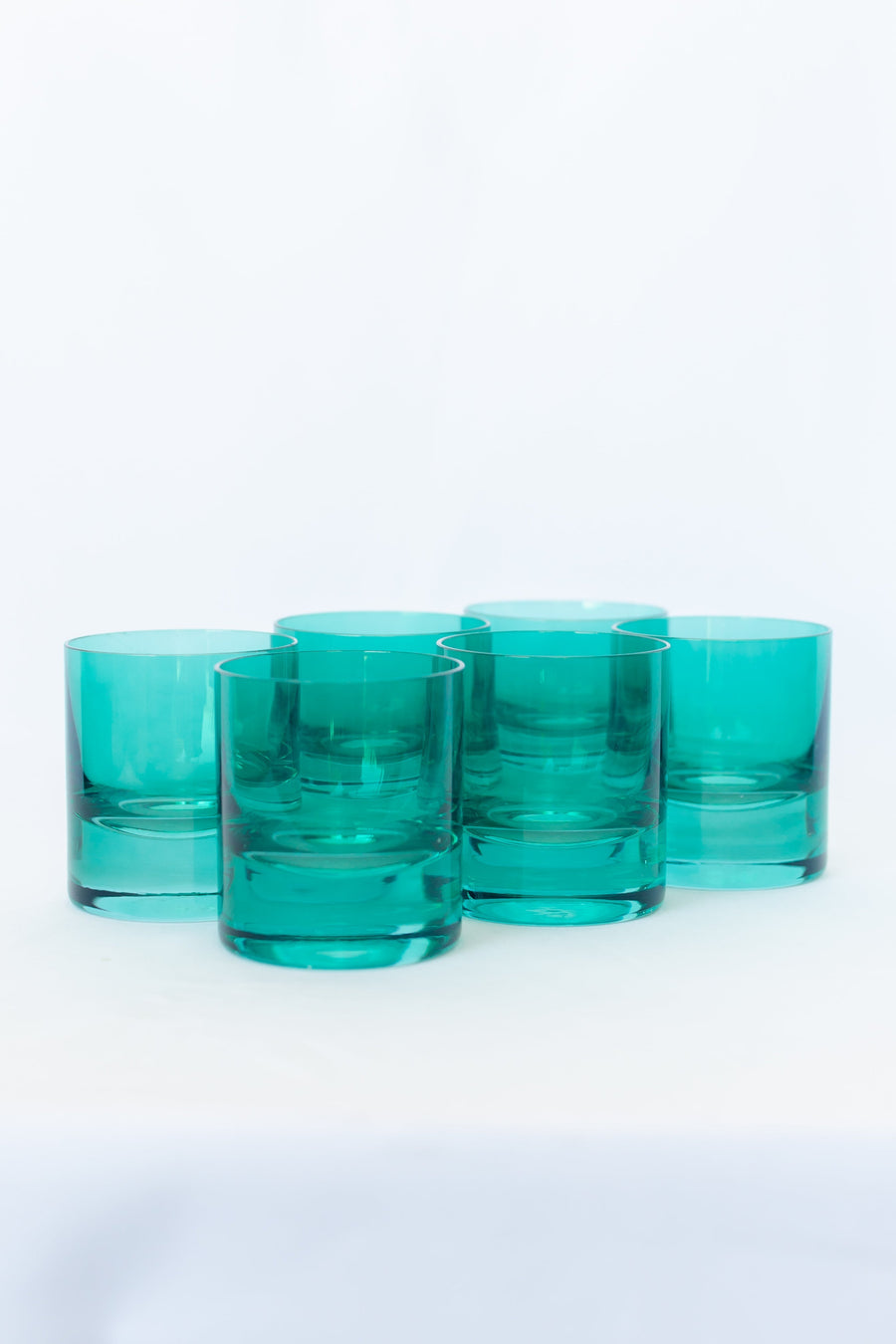 Colored Rocks Glass - Set of 6 {Emerald Green}