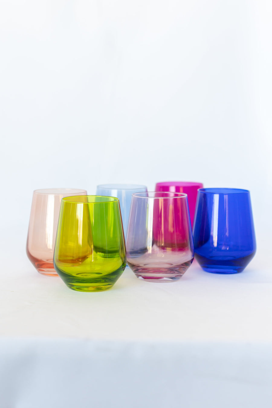 Colored Wine Stemless Set of 6 (Mixed Set)