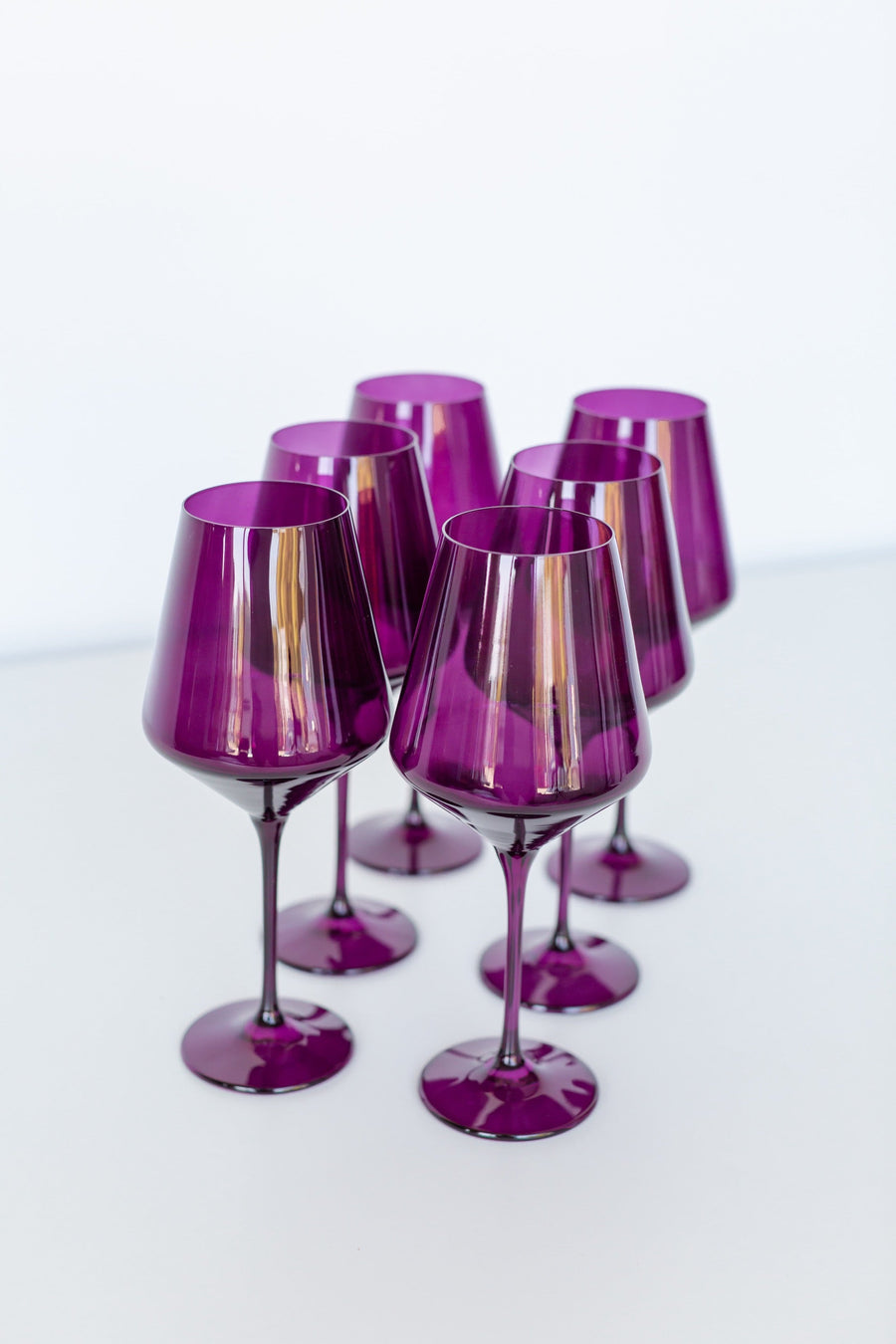 Colored Wine Stemware - Set of 6 {Amethyst}