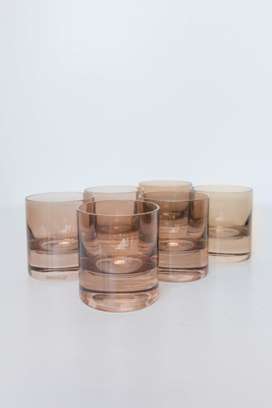 Colored Rocks Glass - Set of 6 {Mocha Mousse (Our Amber Smoke)}