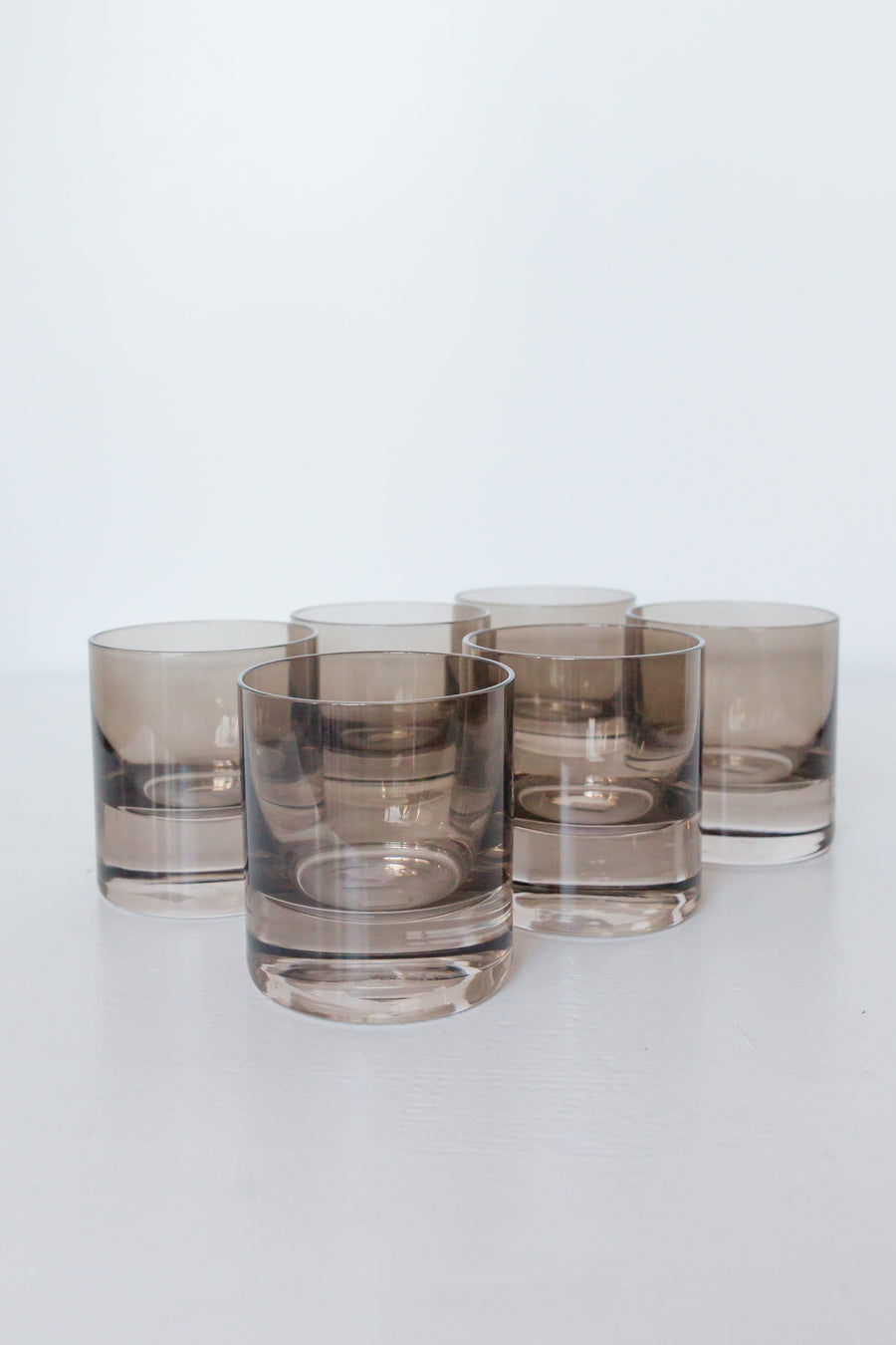 Colored Rocks Glass - Set of 6 {Gray Smoke}