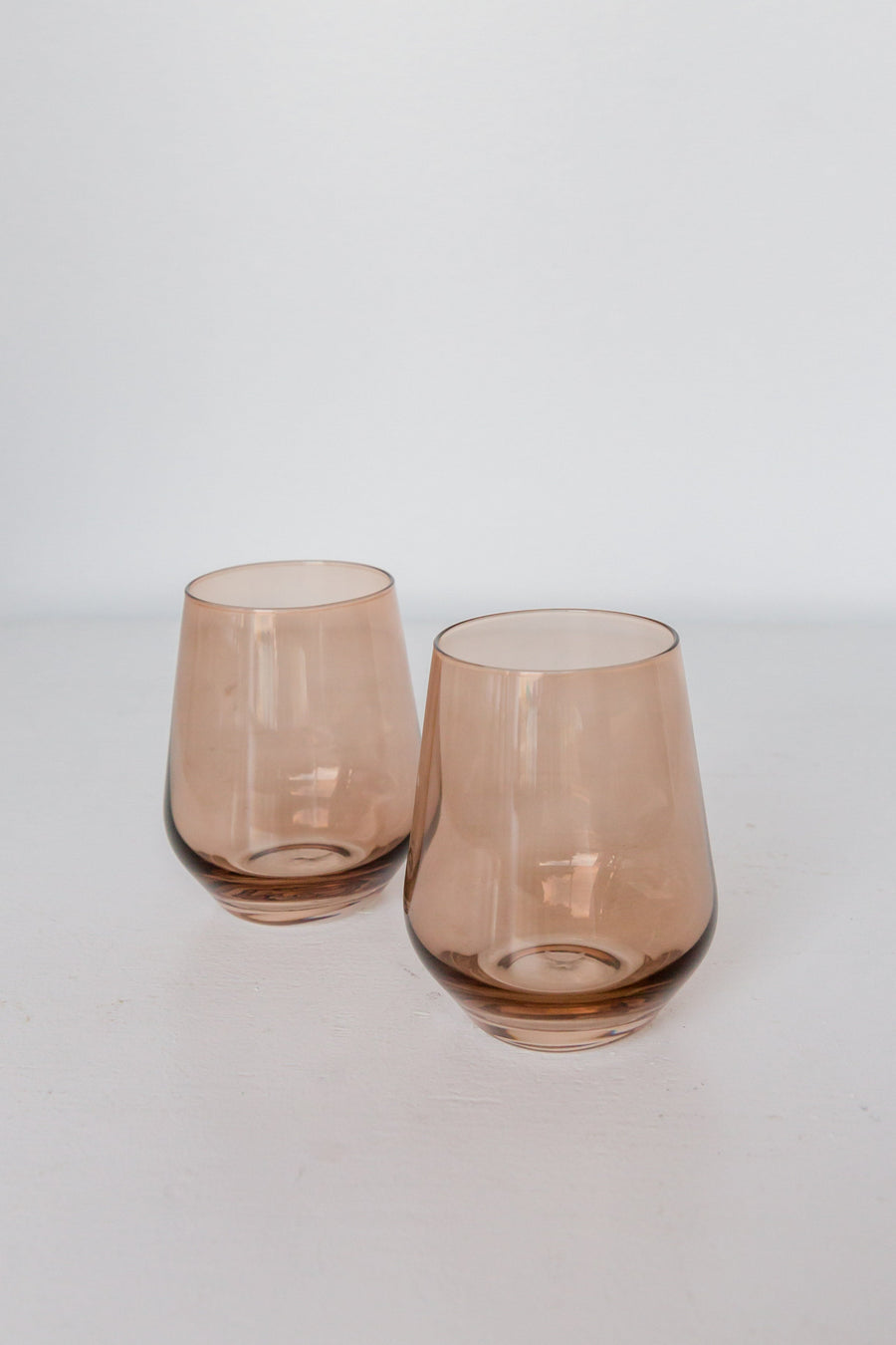 Colored Wine Stemless - Set of 6 {Mocha Mousse (Our Amber Smoke)}