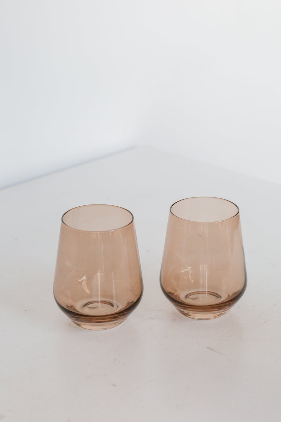 Colored Wine Stemless - Set of 6 {Mocha Mousse (Our Amber Smoke)}