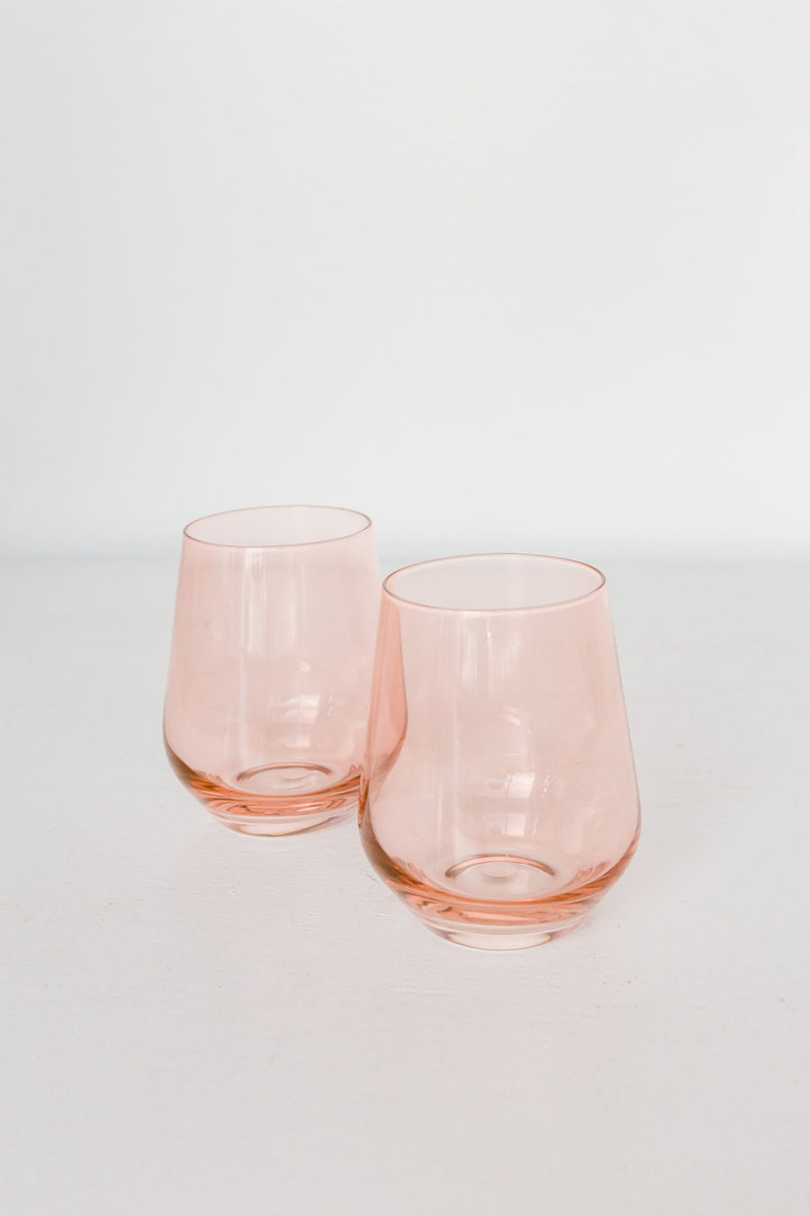 Colored Wine Stemless - Set of 2 {Blush Pink}