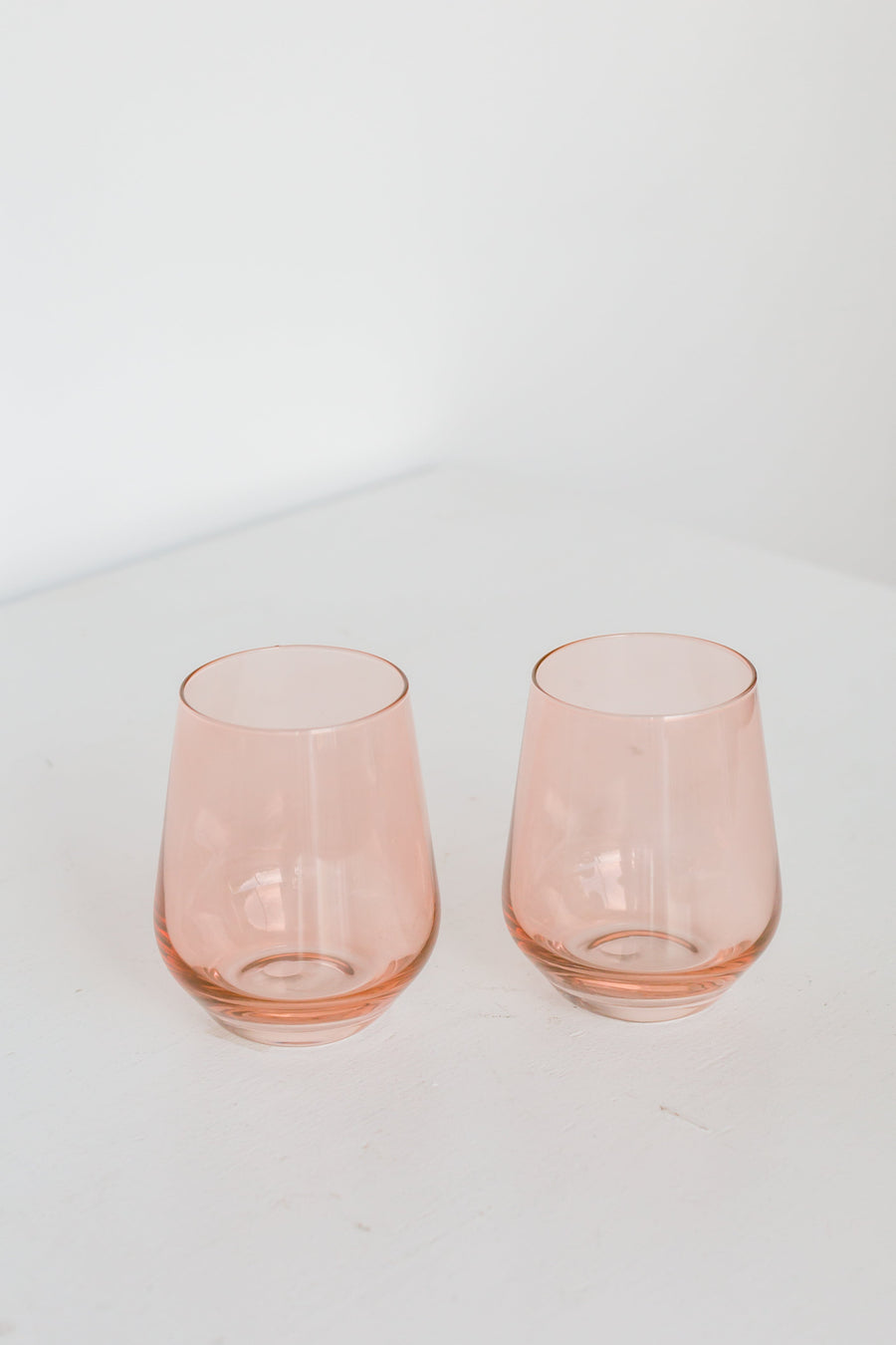 Colored Wine Stemless - Set of 2 {Blush Pink}