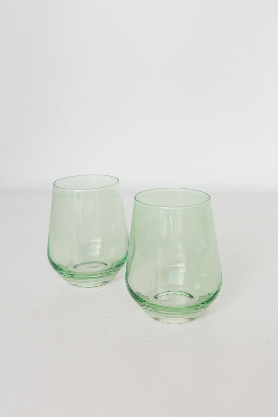Colored Wine Stemless - Set of 6 {Mint Green}