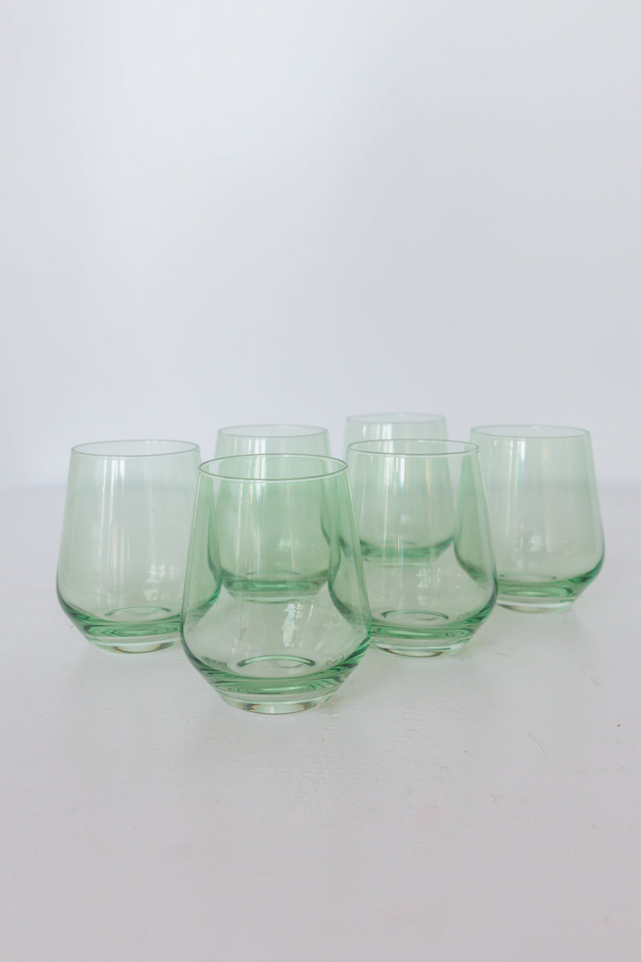 Colored Wine Stemless - Set of 6 {Mint Green}