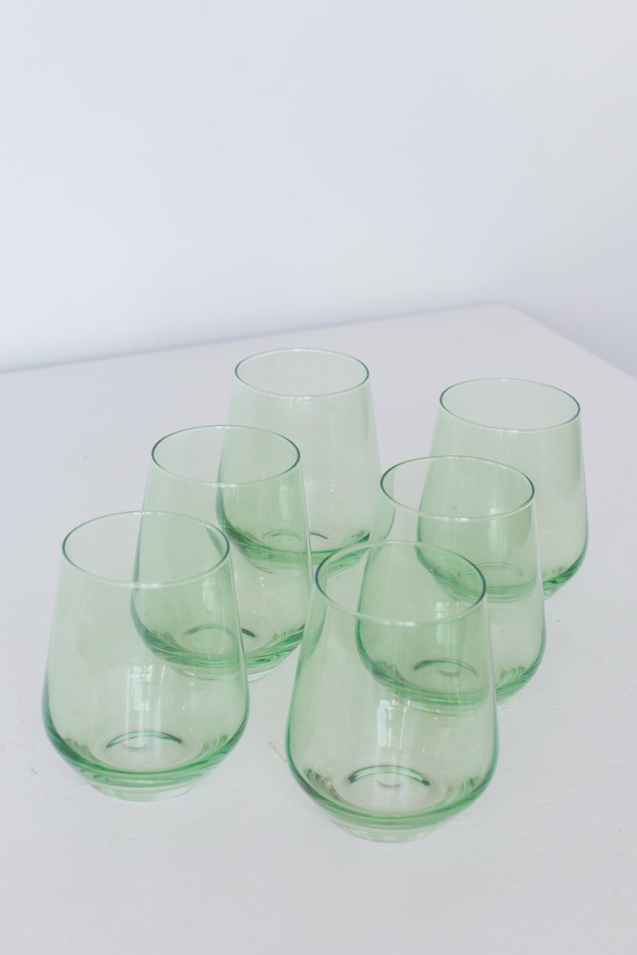 Colored Wine Stemless - Set of 6 {Mint Green}
