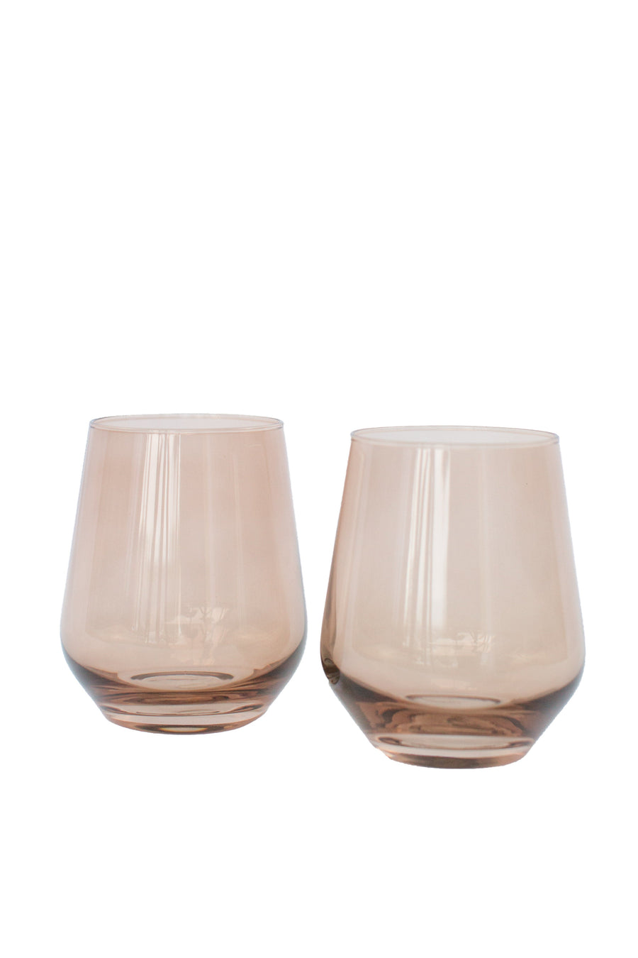 Colored Wine Stemless - Set of 6 {Mocha Mousse (Our Amber Smoke)}