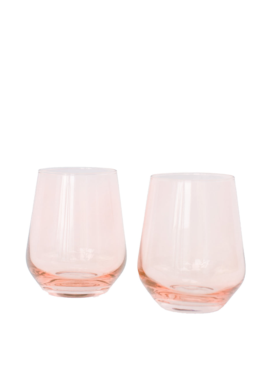 Colored Wine Stemless - Set of 2 {Blush Pink}