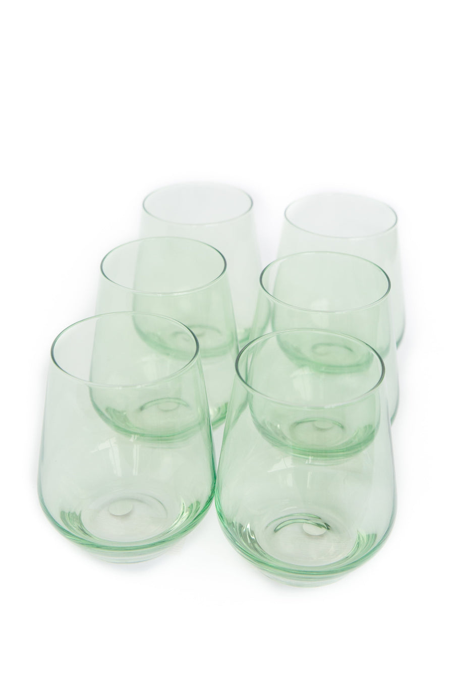 Colored Wine Stemless - Set of 6 {Mint Green}