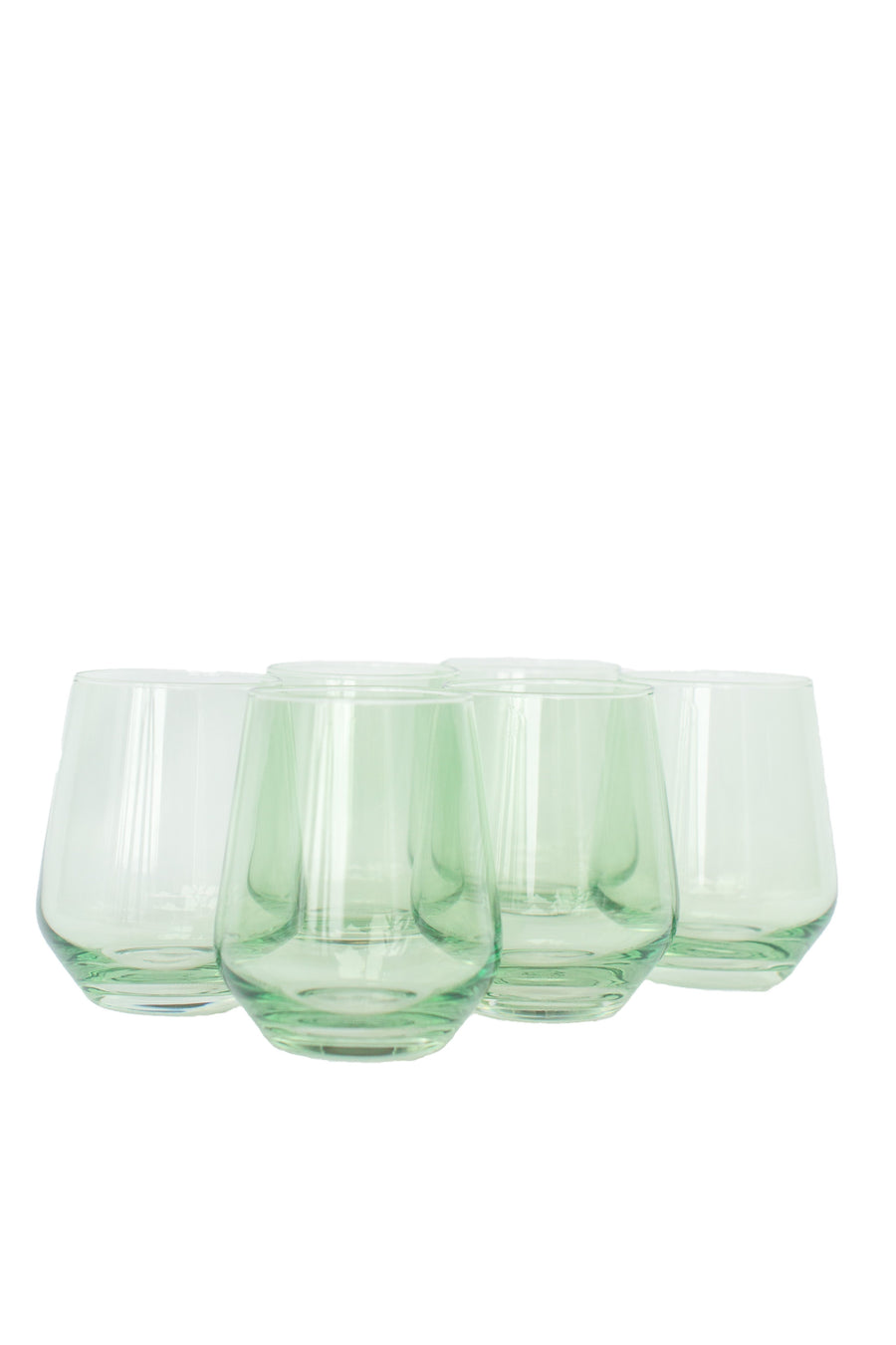Colored Wine Stemless - Set of 6 {Mint Green}