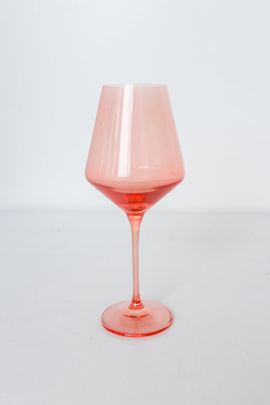 Colored Wine Stemware - Set of 2- Peach Fuzz {Our Coral Peach Pink}
